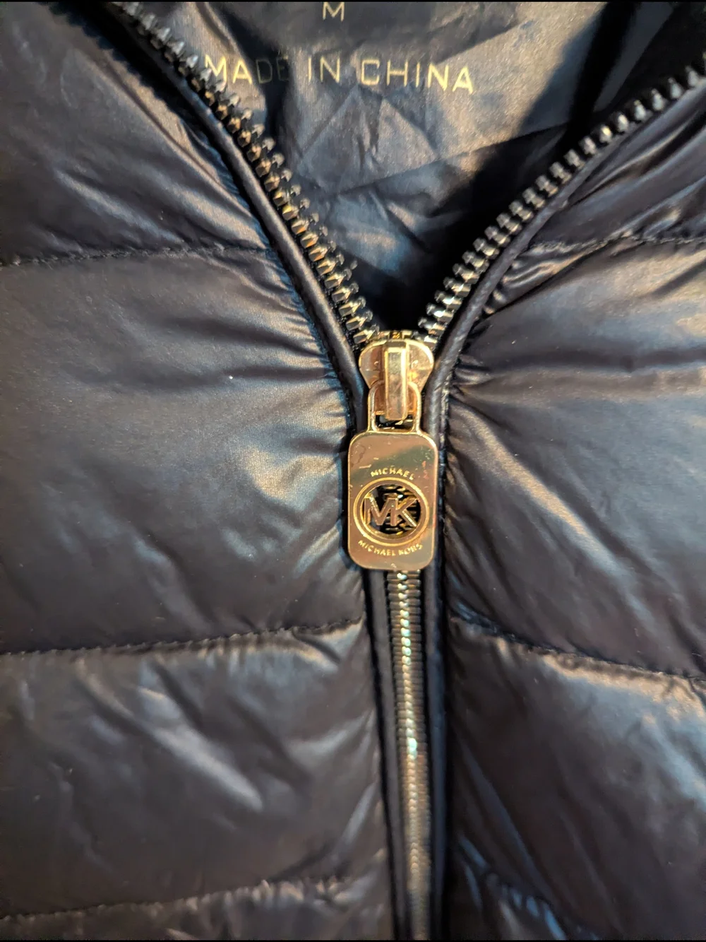 Michael Kors Black Quilted Packable Puffer Jacket Size M